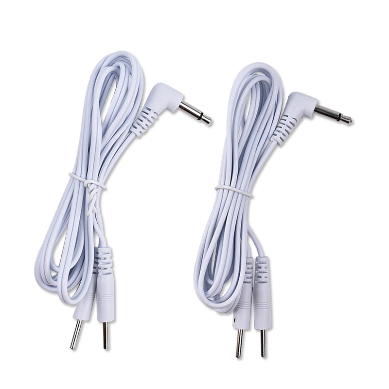 

2Pcs 2.0mm Double Plug Electrode Cable Line Wire For Tens Acupuncture Therapy Massager EMS Nerve Muscle Stimulator 1.2m DC 3.5mm