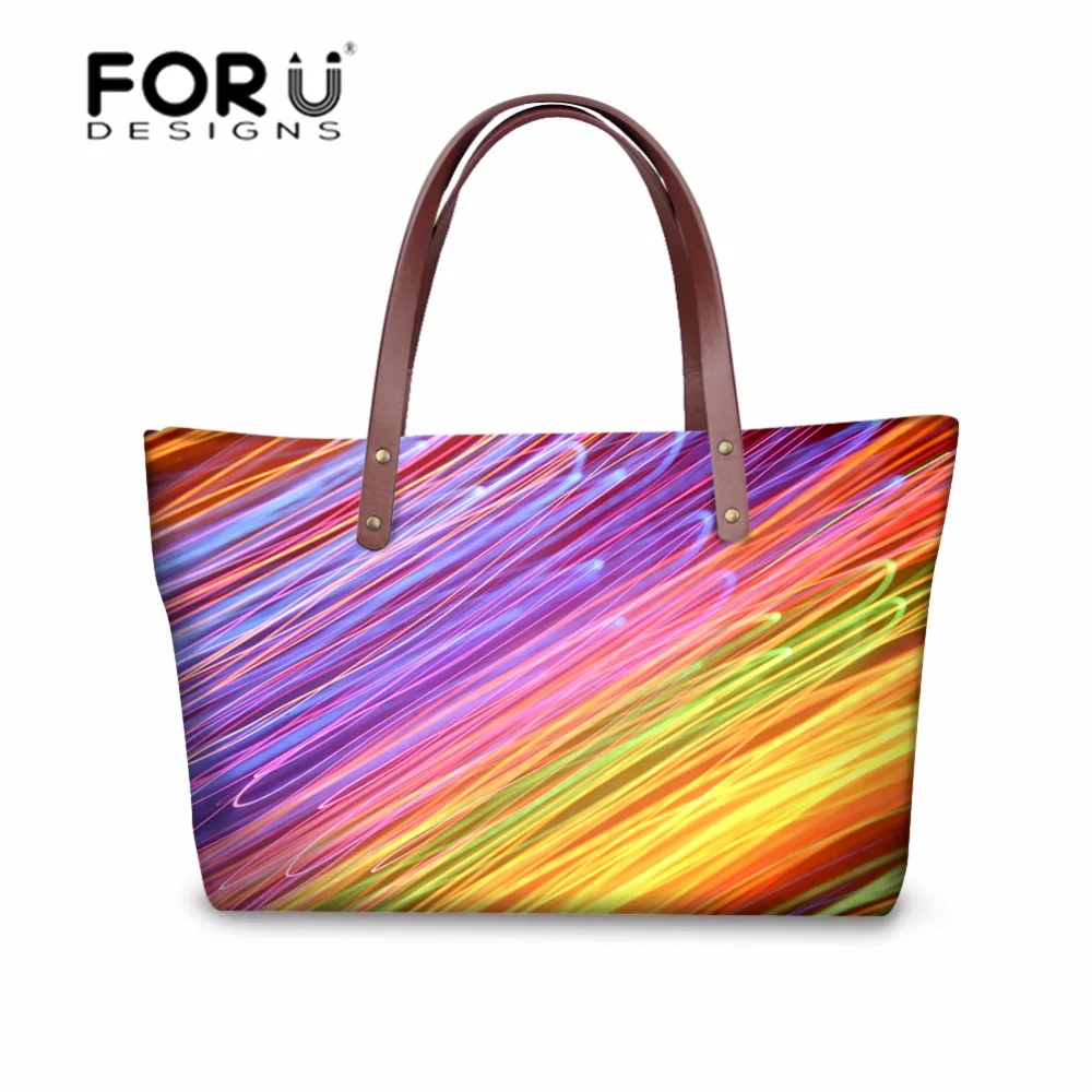 

FORUDESIGNS Mixed Color Cross Body Tote Bags for Women Big Messenger Bags Travel Shoulder Handbags Beach Bags Bolsa Feminina