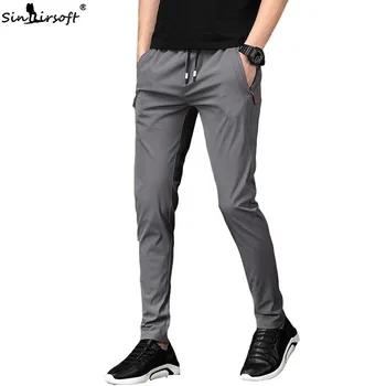 

2019 New Men's Summer Casual Pants Stretch Nine Pants Feet Multi-functional Pants Drawstring Harness Pants Quick-drying Trousers