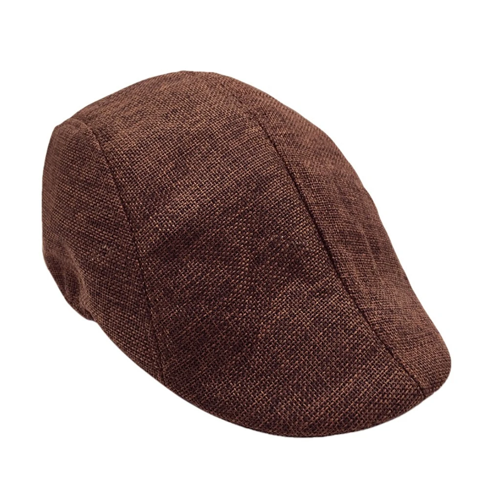 Men Women Fashion Adjustable Solid Visor Hat Sunhat Mesh Running Sport Casual Breathable Beret Flat Cap BK Gentleman Caps F#N13 (6)
