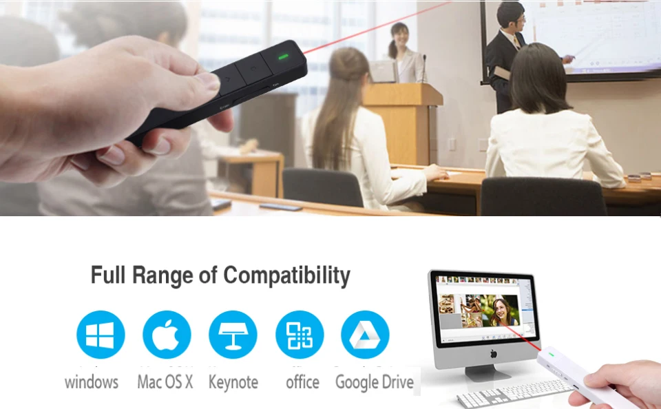 August LP320 Wireless Presenter with Airmouse and Red Laser Pointer