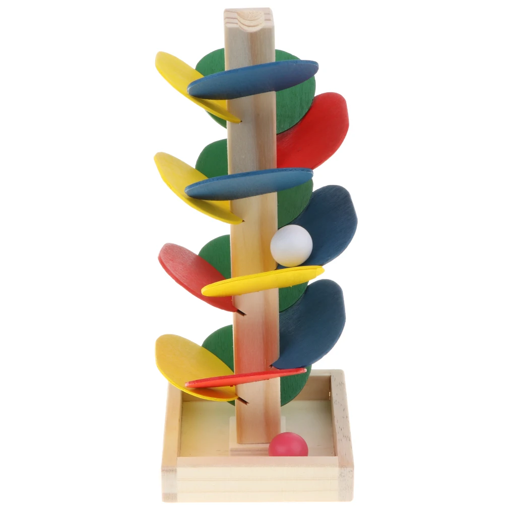 DIY Wooden Tree Track Building Kits - Marble Ball Run Game Construction Toys Puzzle Kids Race Track Game