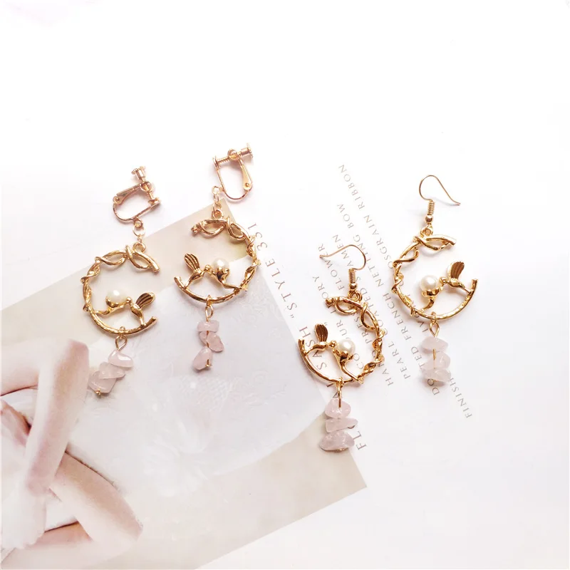 

Korea Handmade Alloy Cartoon Bird Stone Women Drop Earrings Dangle Earrings Fashion Jewelry Accessories-JQD5