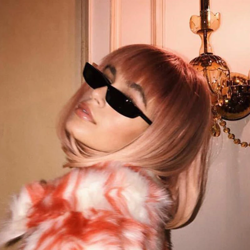 

TOYEARN 2019 Sexy Lady Rectangle Sunglasses Women Fashion Vintage Brand Designer Retro Lightweight Small Black Frame Eyewear