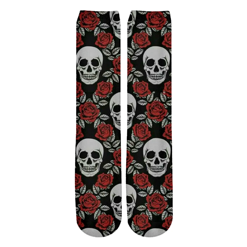 

NEW 3D many Skull Comic Punk Rock Doodle Retro Painting Art Socks Unisex Women Men Funny Novelty Starry Night Vintage Socks -2