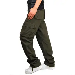 Мужские военные брюки плюс размер 44 хлопок много карманов стрейч мужские повседневные брюки карго Брюки