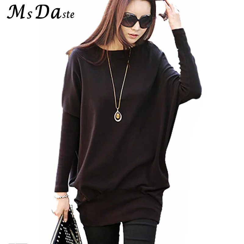 

Winter Thick Velvet Dresses 2019 New Winter 100% Cotton Batwing Sleeve Casual Loose Lady Dress Tunics Black Gray Plus Size L~3XL