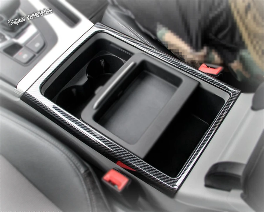 Lapetus подлокотник коробка передняя рамка держателя стакана воды авто аксессуары накладка матовая углеродное волокно для Audi Q5 ABS