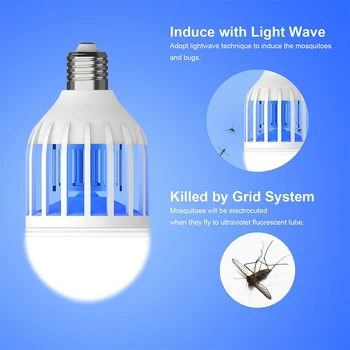 

DONWEI 15W E27 Multi Purpose LED Bulb Household Silent Inhalant Anti Mosquito Light Bulbs for Living Room Children's Bedroom