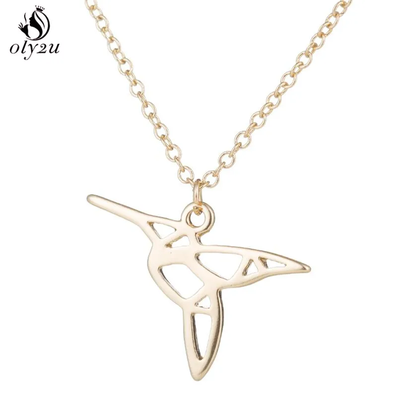 Origami Hummingbird Necklace