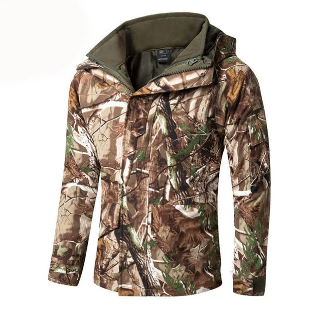 Военная охота зимняя куртка мужская тактическая Боевая куртка Militar непромокаемая ветровка куртка Casaco Masculino куртки мужские - Цвет: Leaves