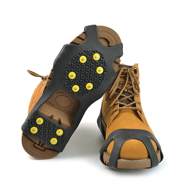 

10 Studs Universal Ice Snow Shoe Spiked Grips Cleats Crampons Winter Climbing Camping Anti Slip Shoes Cover S M L XL Size