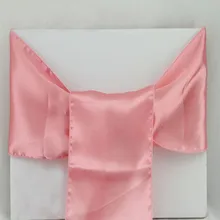 25 штук Персик " x 108" Атласное кресло Sashs 15x275 см рассачивающие чехлы для стульев банты Свадебная вечеринка, украшения