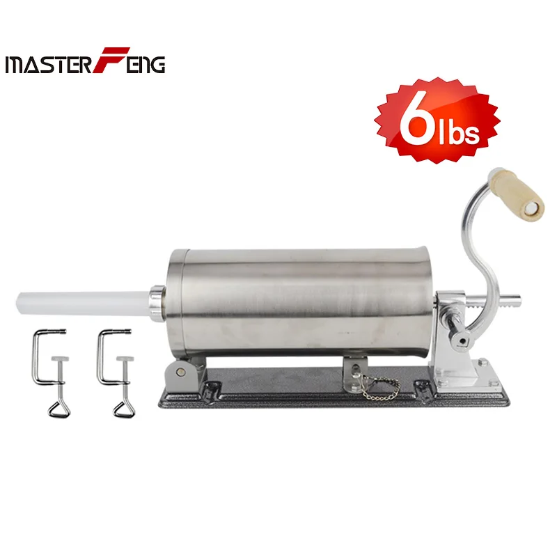 6lbs Manual Sausauge Stuffer Stainless Steel Salami Sausage maker Best