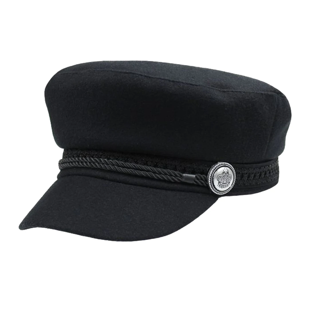 Удобная шерстяная однотонная военная шапка осень-зима винтажный лоскутный берет для женщин английский стиль плоская кепка