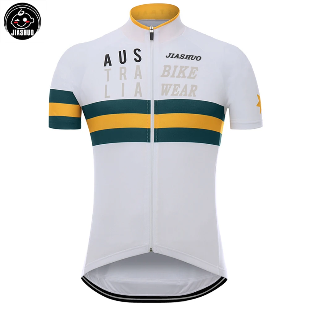 

NEW 2017 JIASHUO AUSTRALIA WHITE Classical pro RACE Team Bicycle Bike Cycling Jersey / Wear / Clothing / Breathable Customized