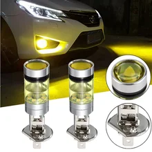 Комплект из 2 предметов H1 2828SMD автомобильные DRL Противотуманные фары 100 Вт 20LED очень яркий фонарь лампа желтого золота световой индикатор автомобиля для всех моделей автомобилей