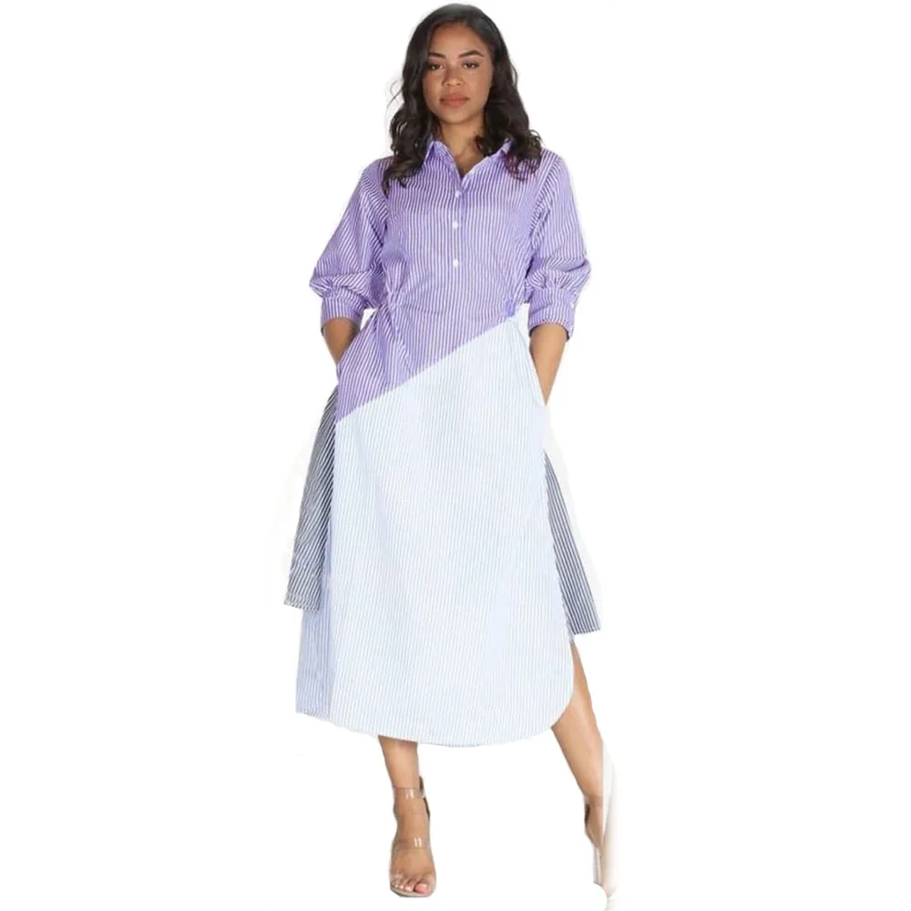 

2019 Spring Women sexy Dresses Striped Shirt irregular Bandage Fashion Casual bodycon party club Midi dress vestidos G5089