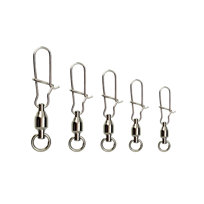 

20pcs/lot Fishing Connector Pin High Speed Rotation Bearing Rolling Swivel 0/1/2/3/4/5/6/7/8/9/10 Stainless Steel with Snap