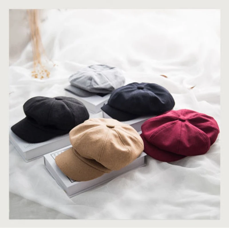 

Cap Hat Beret Sombrero Mujer Boina Gorras Gorro 80s Vintage Women Ladies Newsboy Cap Biker Peaked Beret Driving Hat Casual New