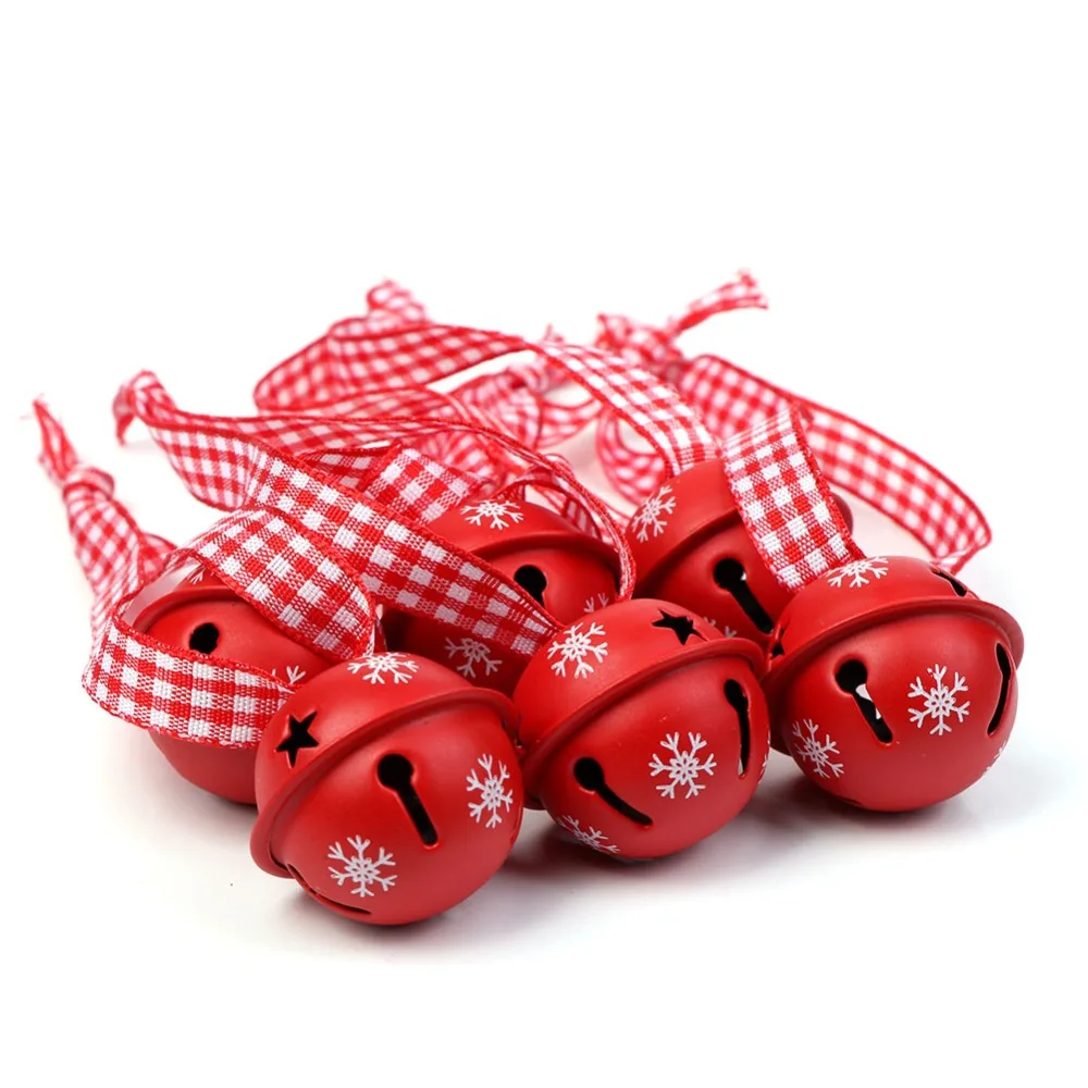 OurWarm 20шт красный металл Снежинка Колокольчик Рождественские украшения для дома вечерние украшения новогодняя елка кулон