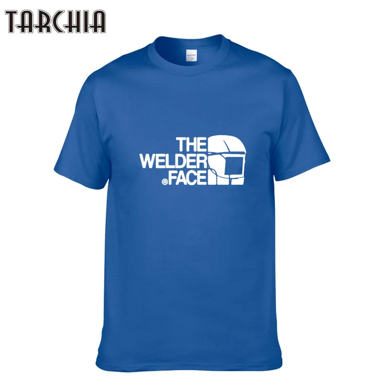 Camisetas de manga corta para hombre, camisa 2022 de algodón con cuello redondo logo soldador