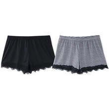 Neatie kiddie, женская летняя Ночная пижама с принтом из двух частей, шорты, эластичная резинка на талии, кружевные лоскутные женские штаны для сна, домашняя одежда