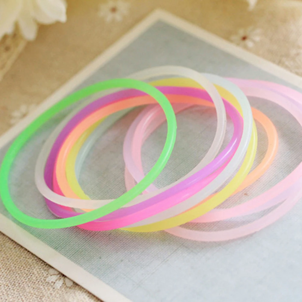 100 шт Детские неоновые радужные красочное желе браслеты сувениры для вечеринки ко дню рождения подарки(случайный цвет
