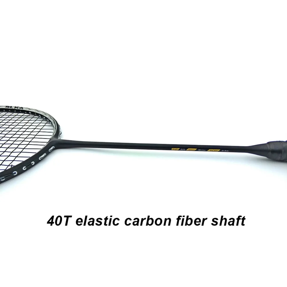 Raqueta profesional de Bádminton de carbono de 7 u 68G, raqueta de entrenamiento de bádminton súper ligera con bolsa