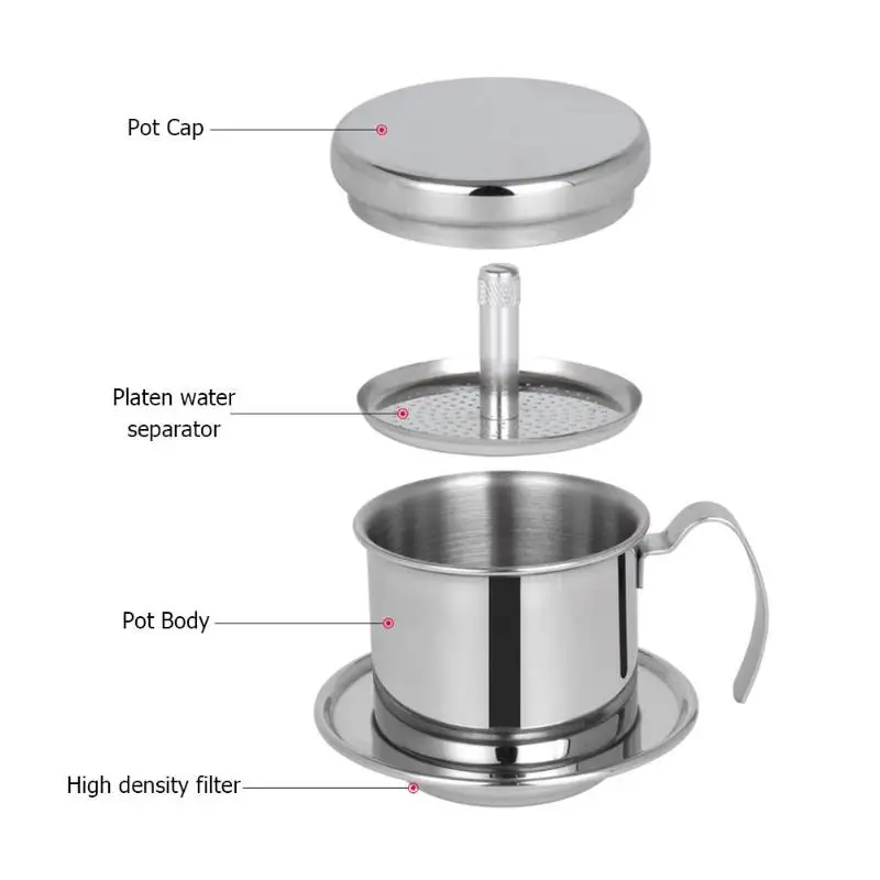 12X8 см Нержавеющая сталь Кофе горшки вьетнамский кофе Капельное фильтр для кофеварки Воронка-дриппер для заварник для чая кофе машина caftera чашка для эспрессо