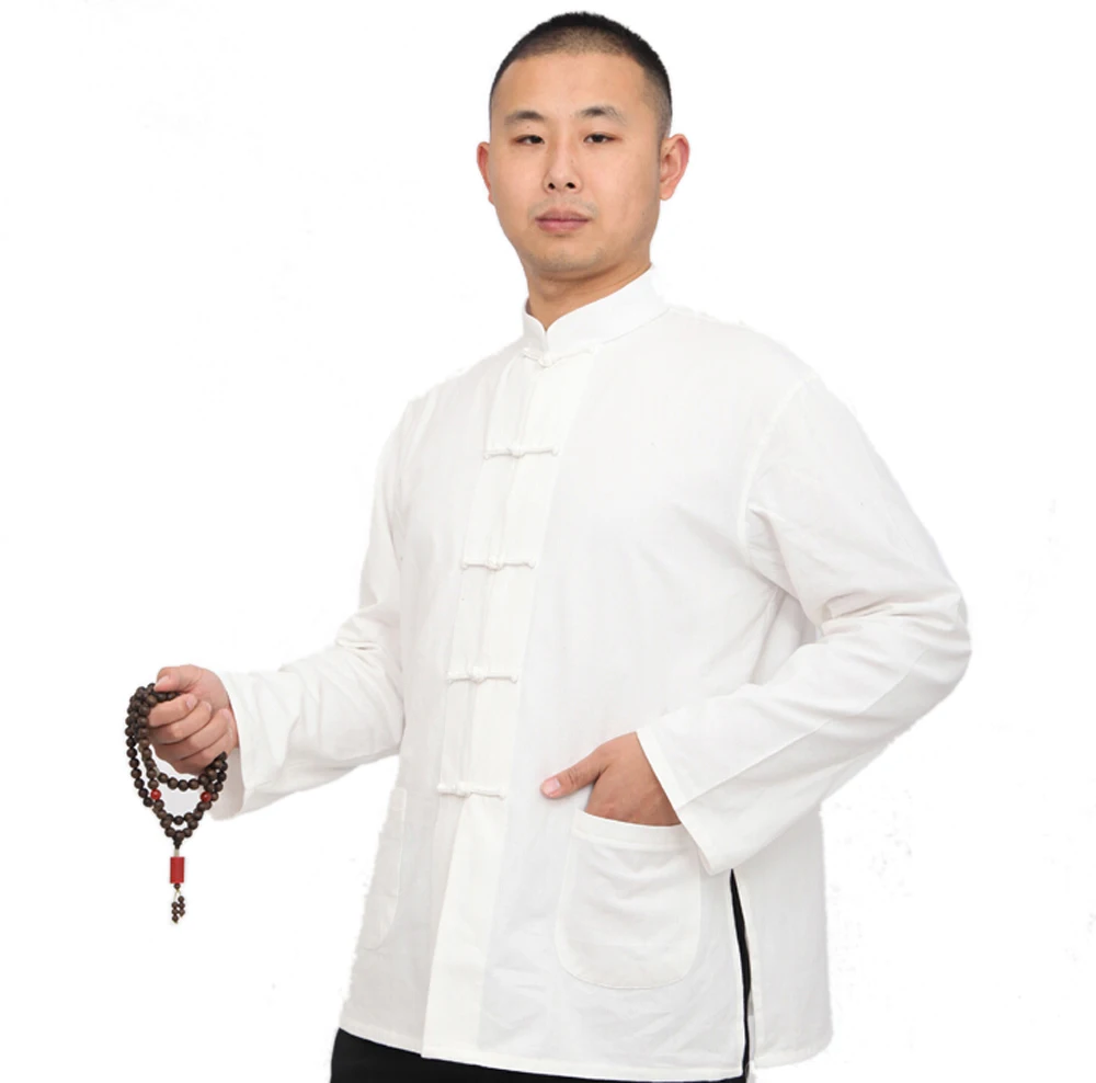 G-LIKE традиционная китайская одежда с длинным рукавом Хлопок Тан костюм топ Кунг фу Униформа боевые искусства рубашки для мужчин
