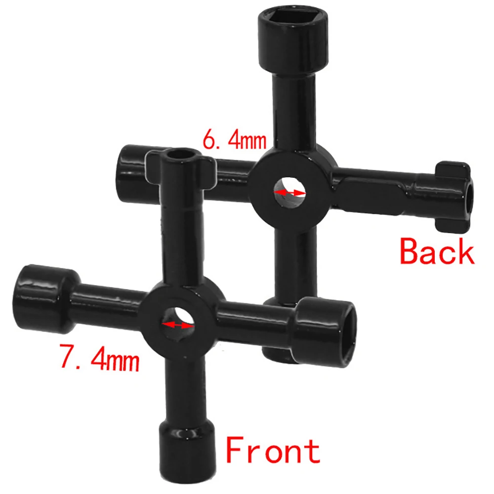 4 в 1 Крестовая ручка-гаечный ключ многофункциональный шкаф дверь Лифт треугольный ключ квадратное отверстие счетчик воды клапан поезд