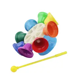 Монтессори игрушечный музыкальный инструмент для 1 год радуга цвет колокол Хлопушка ксилофон игрушечные лошадки детей MA3144H