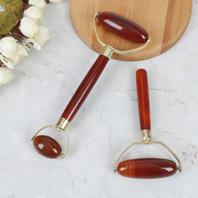Massage Roller Jade Agate Roller Natural Beauty Tool Massage Jade Agate Facial Anti-Aging SPA For Face Arms Neck