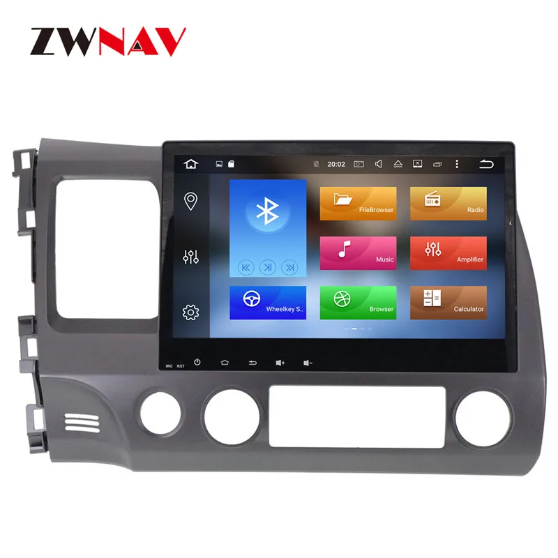 Top Android 8 4+32GB IPS Screen GPS Navigation Car No DVD Player Video For Honda Civic 2009-2011 Navigation Systems 4