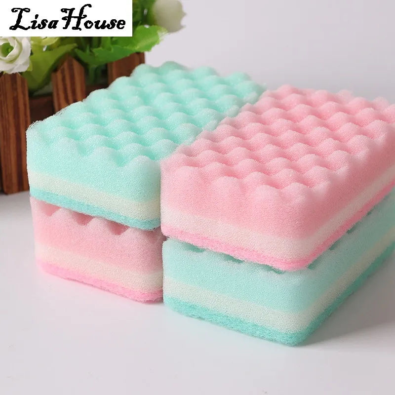 LisaHouse 10 Piece Thick Kitchen Sponge Scouring Pad Scouring Sponge