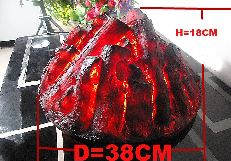 Round Electric Fireplace Simulation Charcoal Fake Firewood Bonfire