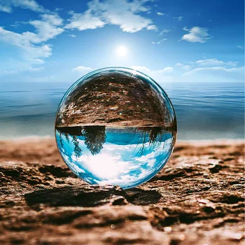 

Gosear 80mm Clear Magic Crystal Sphere Lens Healing Ball Sphere w/ Stand for Coffee Shop Good Luck Decoration Photography Props