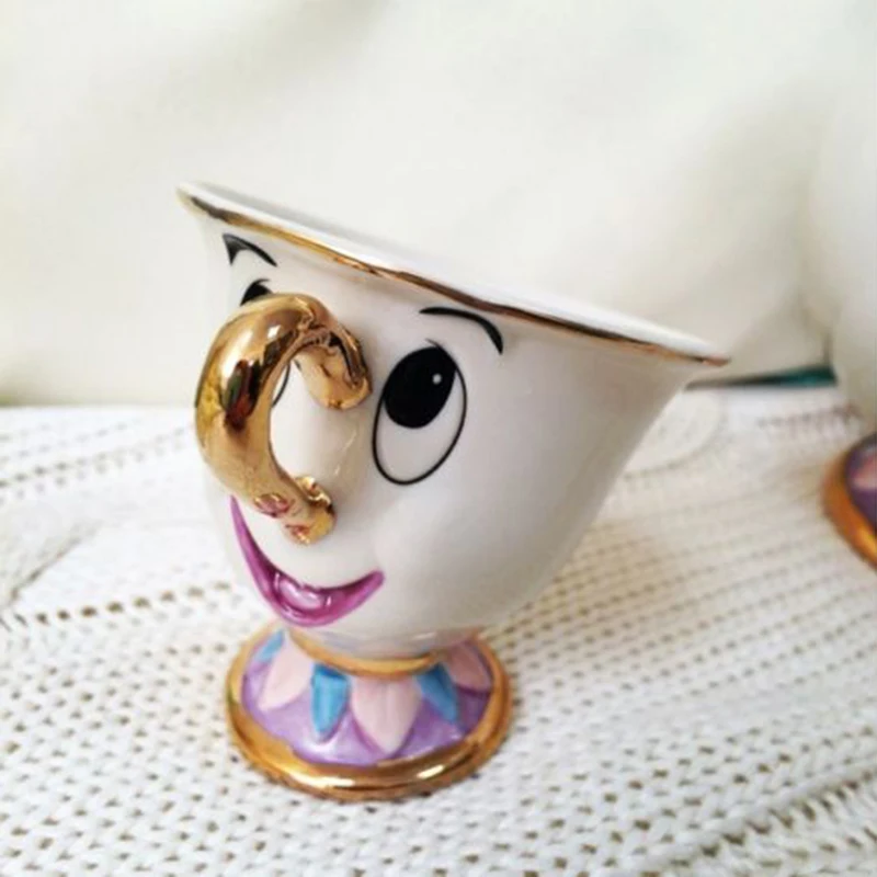 

The real Beauty and the beast Lady Potts' son: Porcelain chip cup coffee cup Lovely and creative Christmas Ceramic Gift
