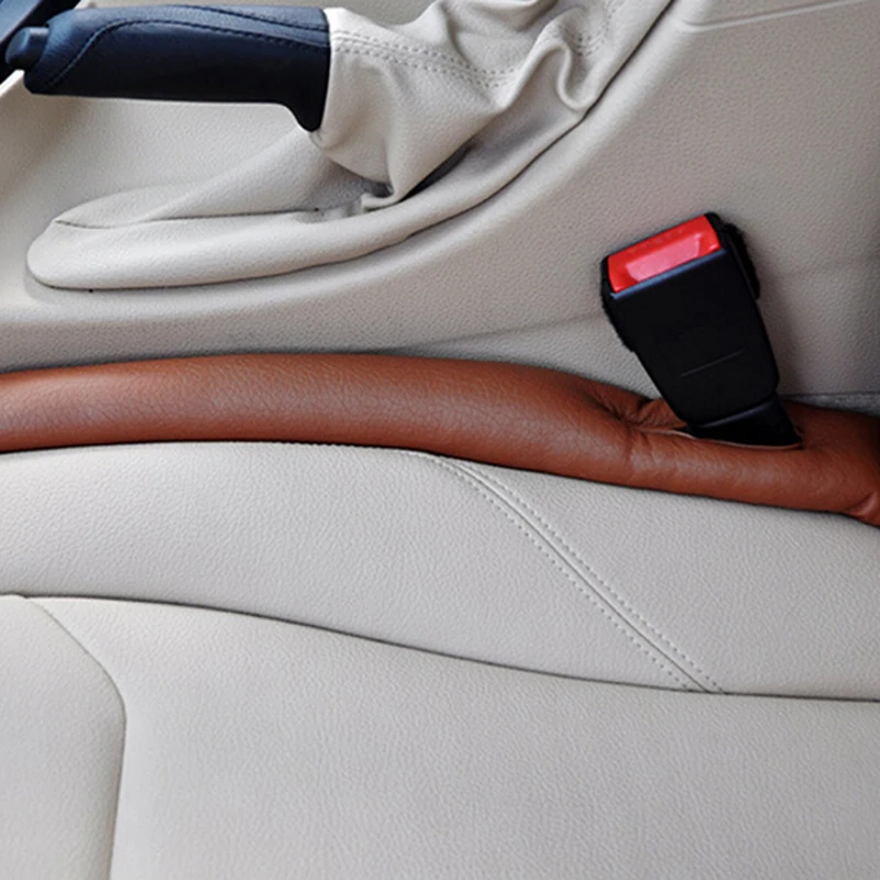 Универсальный 1 шт. PU кожаный передний автомобильный заполнитель сиденья герметичная стопа прокладка наполнителя коврик наволочка для автомобильной подушки аксессуары - Название цвета: Brown