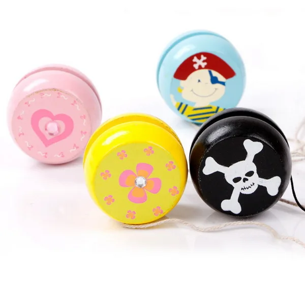 5pcs/lot Hot Classic Paint Wood Yoyo Toys Art Early Educational Toy