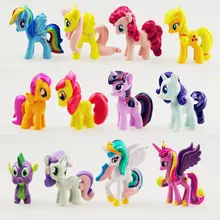 12 pçs/set Unicórnio + Rainbow Dash + Spike Alicorn cavalo Pegasus cavalo brinquedos Action Figure coleção modelo Para Presente Das Crianças