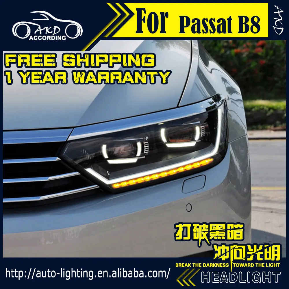 

AKD Car Styling Headlight Assembly for VW Passat B8 Headlights Bi Xenon LED Headlight LED DRL HID Dynamic LED Signal Accessories