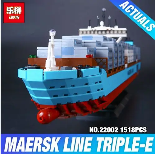 

New Lepin 22002 Technic Series The Maersk Cargo Container Ship Set 10241 Building DIY Blocks Bricks KID Educational Toys