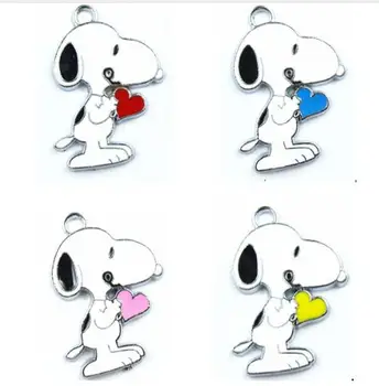 

New 100Pcs Mixed Red Color love Heart Dog Jewelry Making Accessories Metal Charm DIY Necklace bracelet pendants