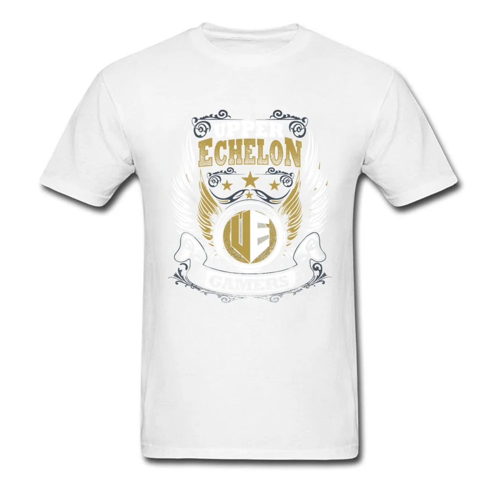 Upper Echelon Gold Crest 100% Cotton Fabric Tshirts for Men Short Sleeve Tees Hip Hop Labor Day O-Neck Tops Shirts Hip hop Upper Echelon Gold Crest white