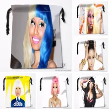 Пользовательские Nicki Minaj мешки Drawstring печати Путешествия хранения мини-сумка Плавание Пеший Туризм игрушки мешок Размеры 18x22 см#180412-11-26