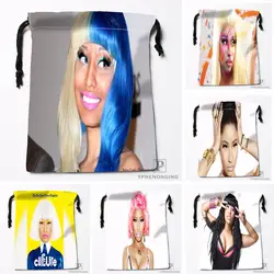 Пользовательские Nicki Minaj мешки Drawstring печати Путешествия хранения мини-сумка Плавание Пеший Туризм игрушки мешок Размеры 18x22 см #180412-11-26