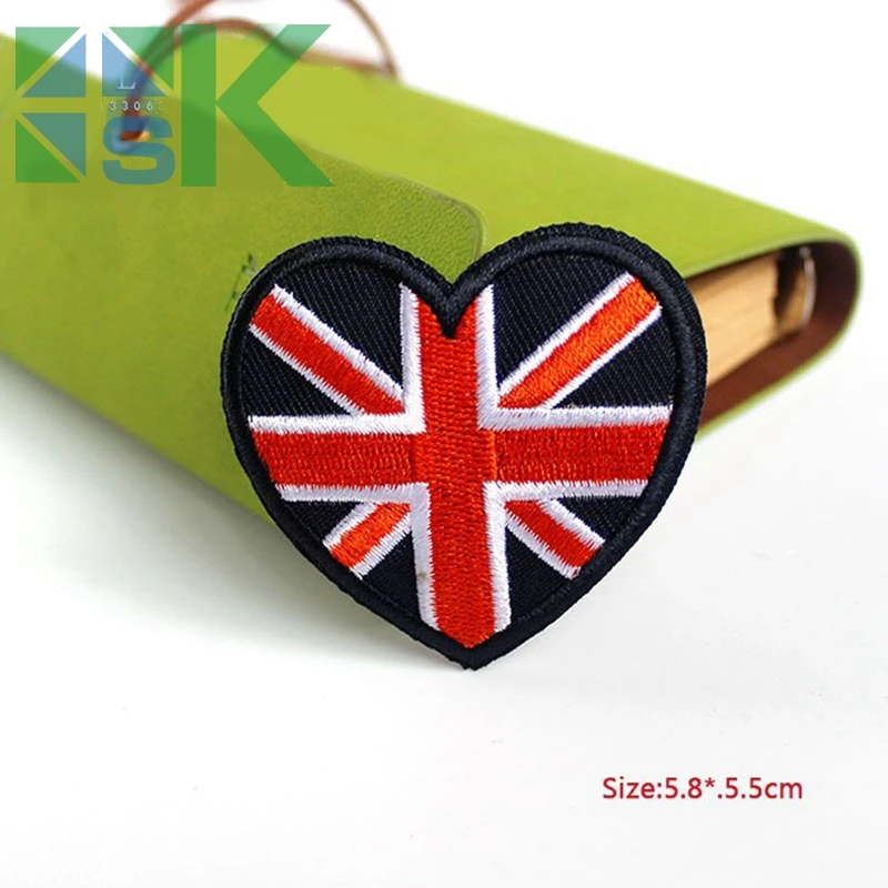 SK DIY Патчи 5 шт. черное сердце знак патчи Железа На ткани украшения вышитые патч
