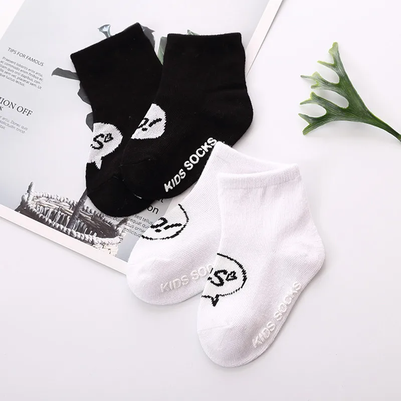 ZIKA Children's Socks Fashion Cute Black White Letter Winter Short Comfortable and Breathable for Newborns 0-4Year | Детская одежда